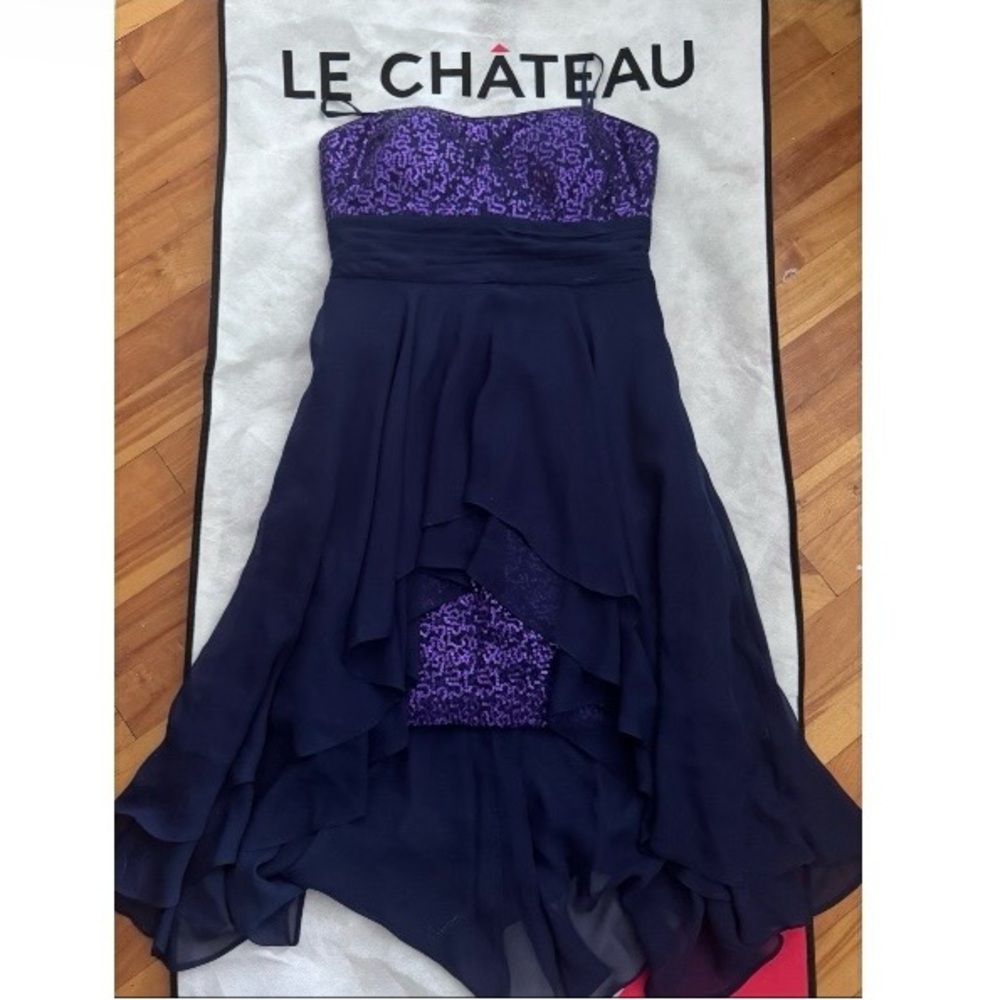Elegant Purple and Black Evening Dress